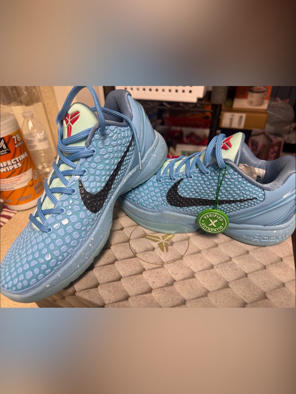 Nike Light Blue Men's Basketball Sneakers with Black Swoosh